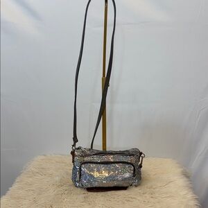 PINK Victoria's Secret Silver Sequin Crossbody Bag